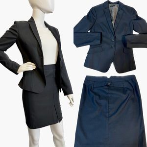 Sisley Skirt & Blazer | Two‎ Piece Suit Women's Sz Blazer 38 Skirt Size 2 Black